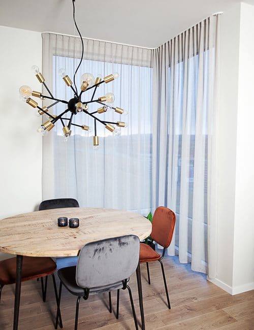 Voile gardínur með höráferð